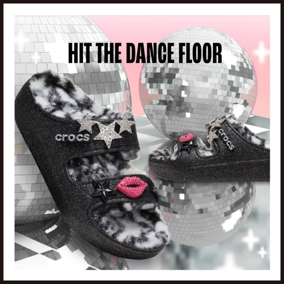 CROCS Shoes - New Crocs Classic Cozzzy Disco Platform Sandals Fuzzy Slide W10-M8